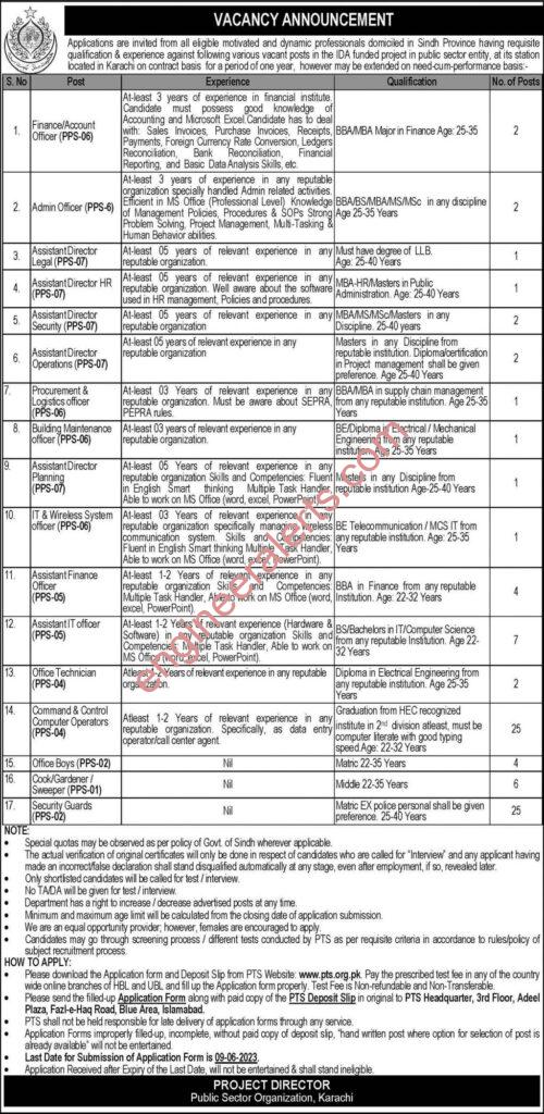 Public Sector Organization Karachi Jobs 2023