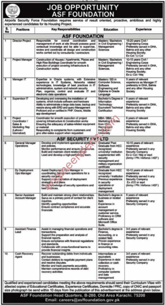 ASF Security Foundation Karachi Jobs 2023