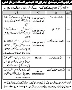 Staff Required for Karachi International Airport July 2023