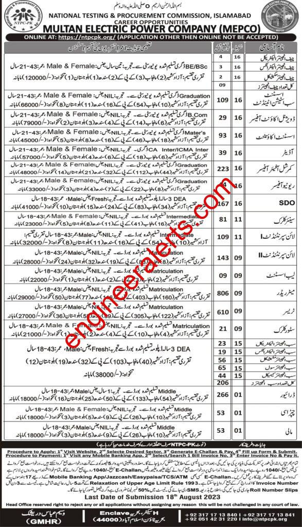 MEPCO ntpcpk Jobs 2023