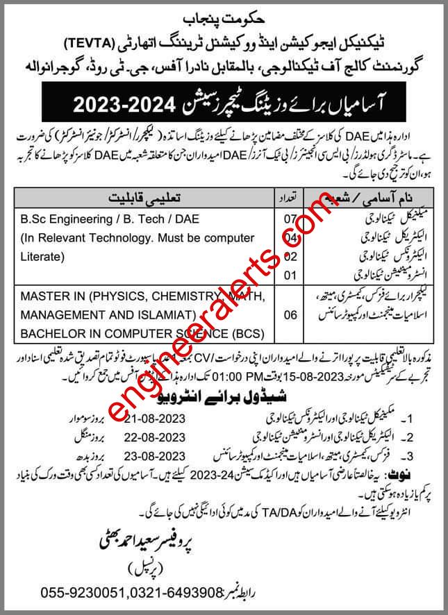TEVTA Jobs 2023
