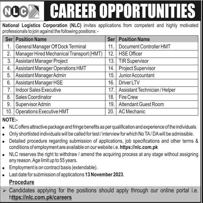 NLC Jobs 2023