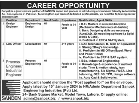Sanpak Engineering Industries Jobs
