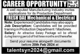 FRESH DAE Jobs 2024