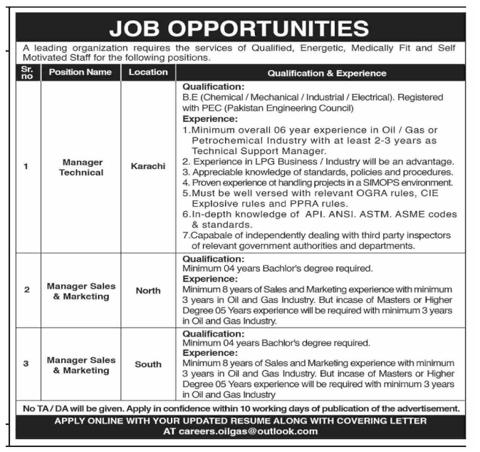 Oil and Gas Industial Organization Jobs