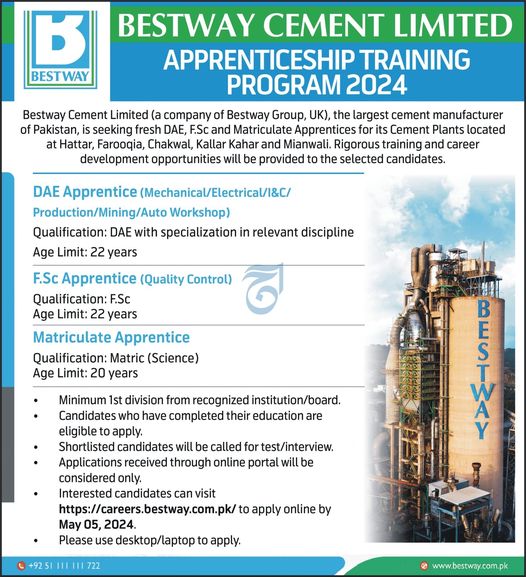 BESTWAY Cement Apprenticeship Training Program 2024