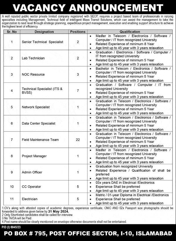 50+Public Sector Company Jobs 2024 PO BOX 795