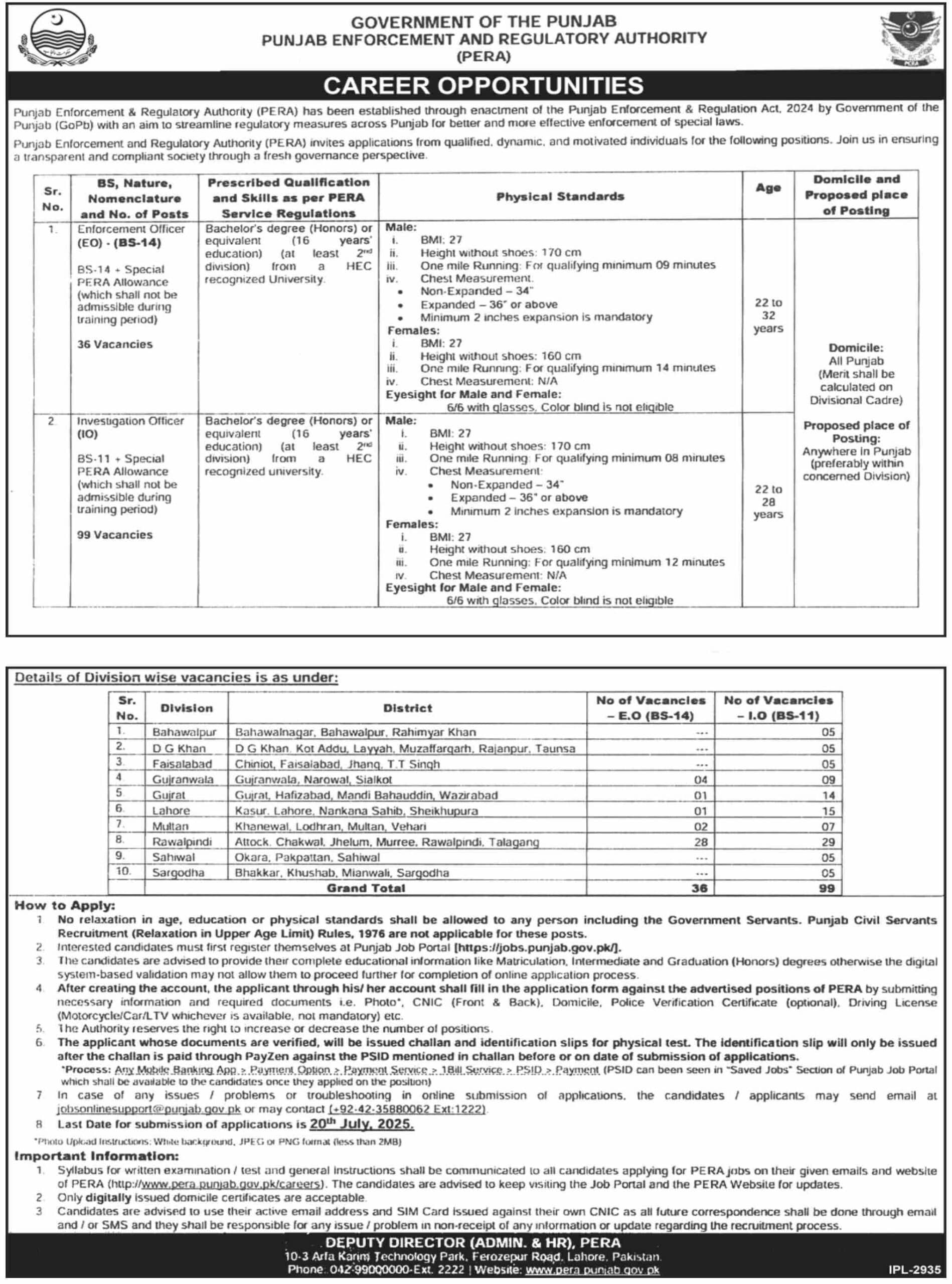 PERA Jobs Online Apply