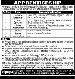 Olympia Chemicals Apprenticeship