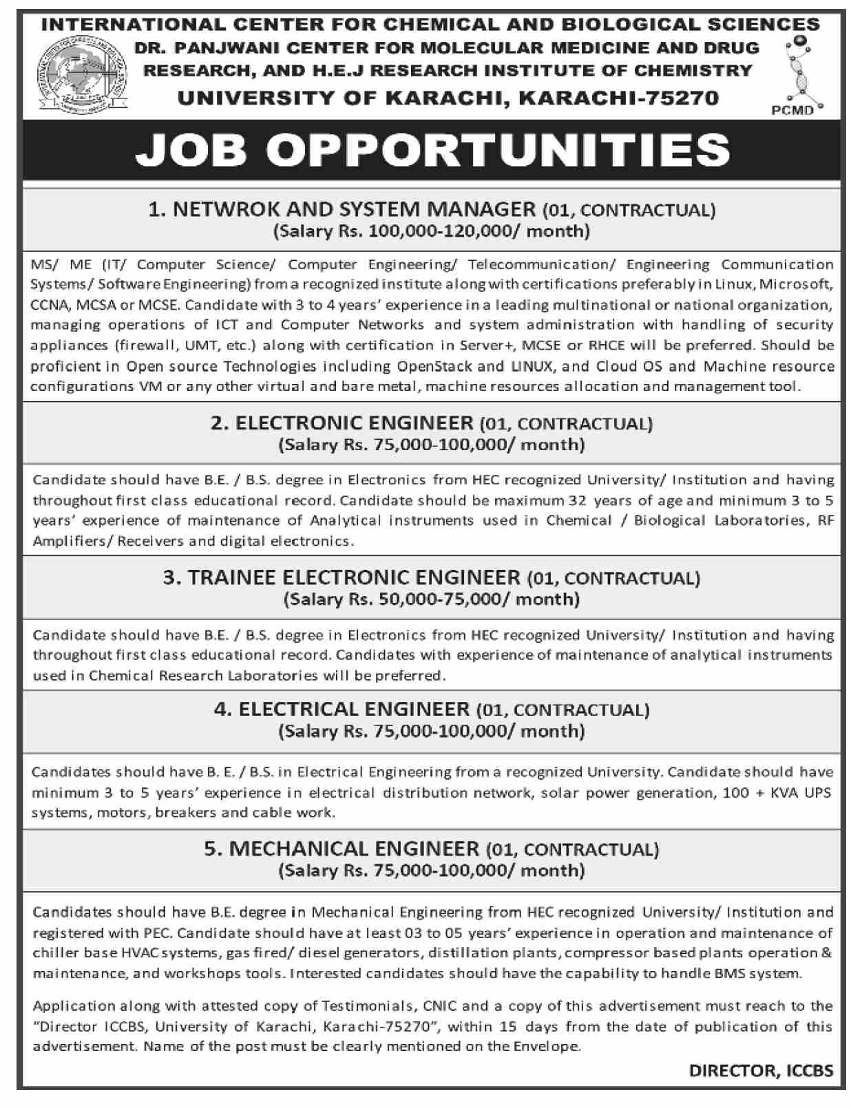 University of Karachi Jobs 2025 Online Apply