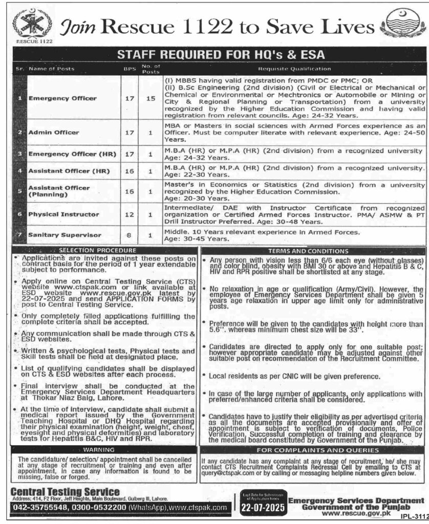 Rescue 1122 Jobs
