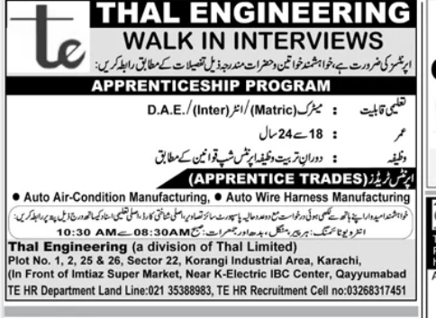 Thal Engineering Apprenticeship Jobs