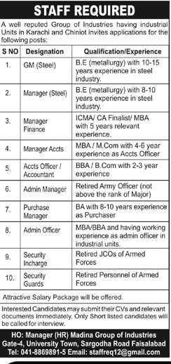 Madina Group of Industries Jobs 2025 Online Apply