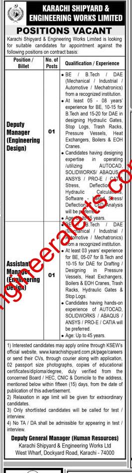 Karachi Shipyard KSEW Jobs