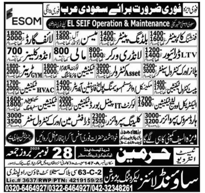ESOM Saudi Arabia Jobs
